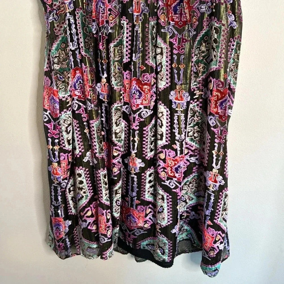 Moulinette Soeurs Linnea Velvet Metallic Swing Dress Size Large - Picture 11 of 12